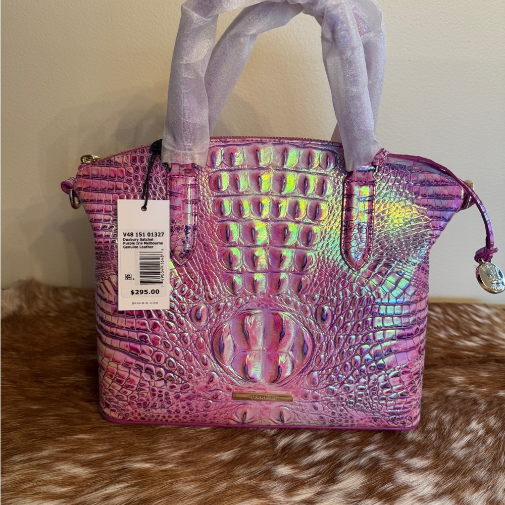 Brahmin Duxbury Satchel Purple Iris